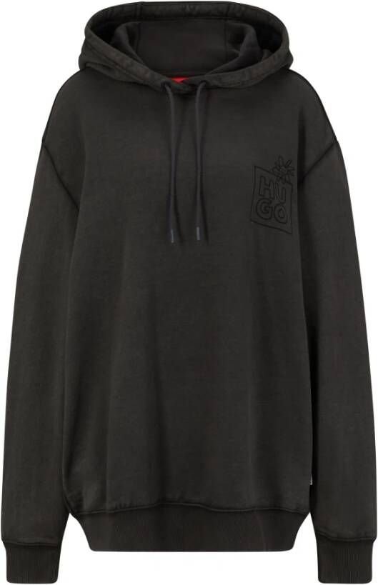 Hugo Boss Coole en stijlvolle hoodie met trendy achterprint Black Dames