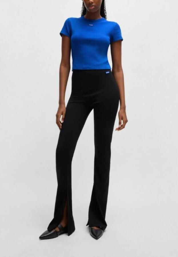 Hugo Blue Kort T-shirt met labelpatch model 'Baby Tee' - Foto 2