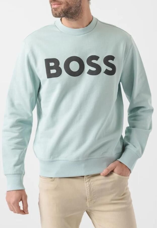 Hugo Boss Heren Sweatshirt Turquoise Ronde Hals Lange Mouw Blue Heren - Foto 3