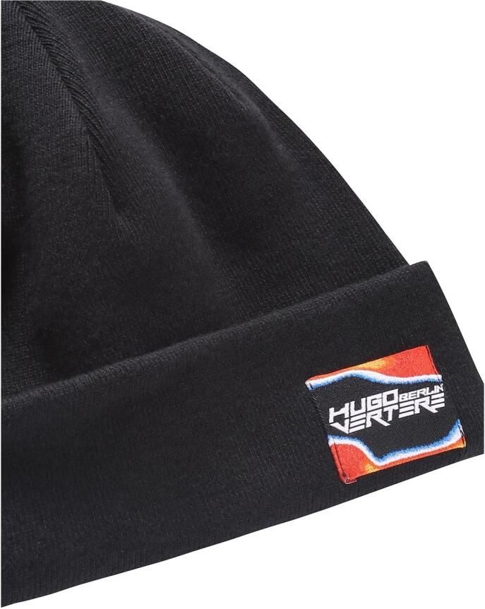 HUGO Beanie met labelpatch model 'Xertere'