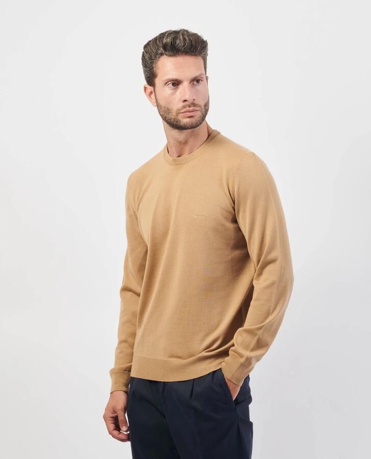Boss Gebreide pullover van scheerwol met labelstitching model 'Botto' - Foto 4