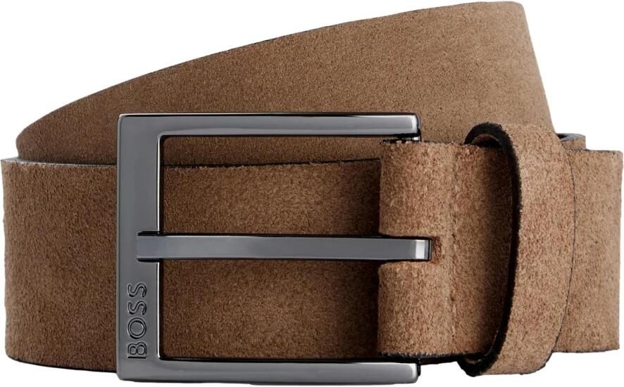 Hugo Boss Beige Suède Leren Riem met Logo Gesp Beige Heren - Foto 4