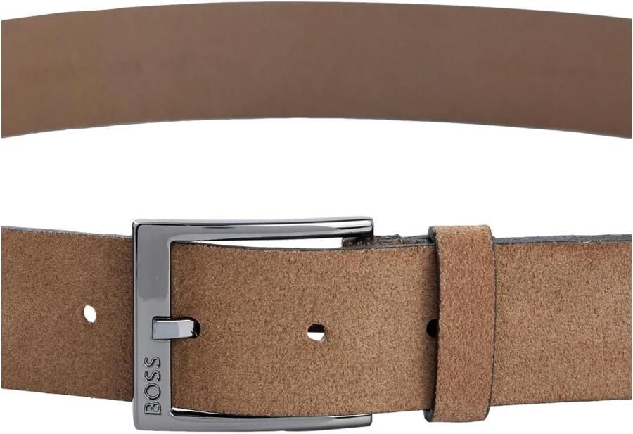 Hugo Boss Beige Suède Leren Riem met Logo Gesp Beige Heren - Foto 3