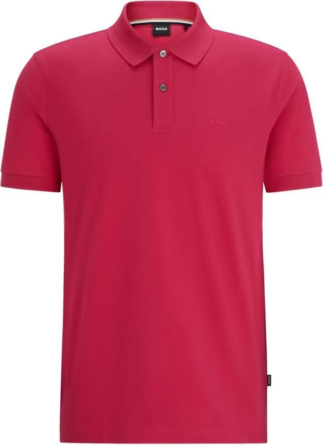 Hugo Boss Biologisch Katoenen Pallas Polo Shirt Donkerroze Pink Heren - Foto 5