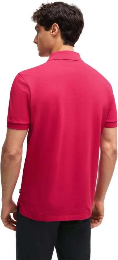 Hugo Boss Biologisch Katoenen Pallas Polo Shirt Donkerroze Pink Heren - Foto 3