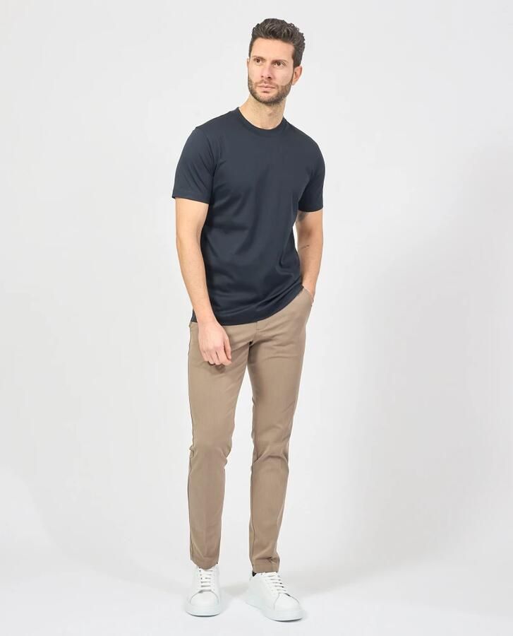 Hugo Boss Blauw Gekamd Katoenen T-shirt Ronde Hals Blue Heren - Foto 7