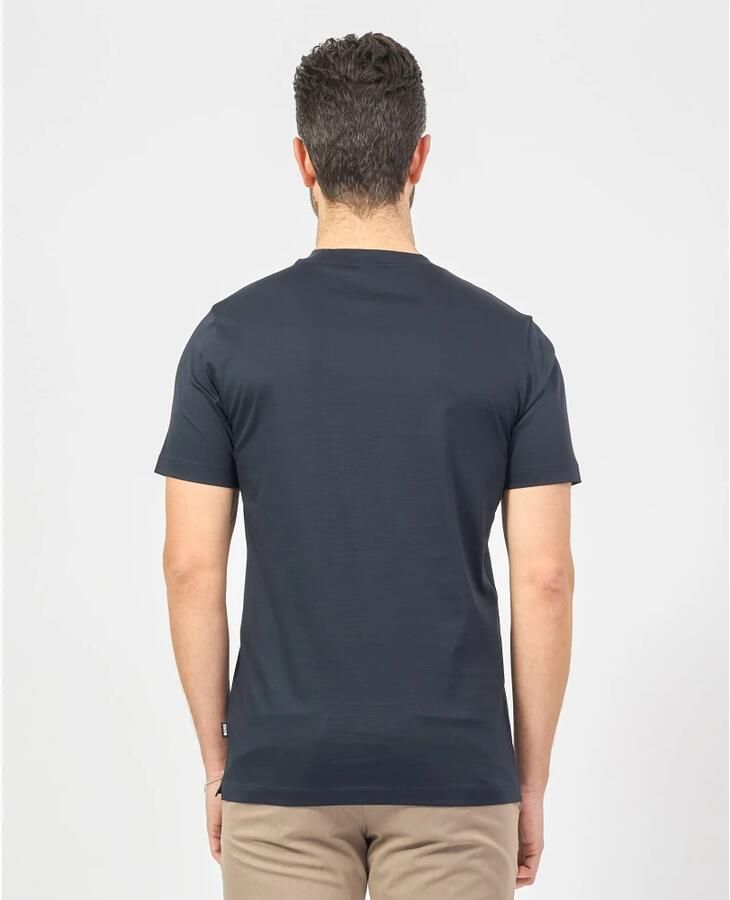 Hugo Boss Blauw Gekamd Katoenen T-shirt Ronde Hals Blue Heren - Foto 5