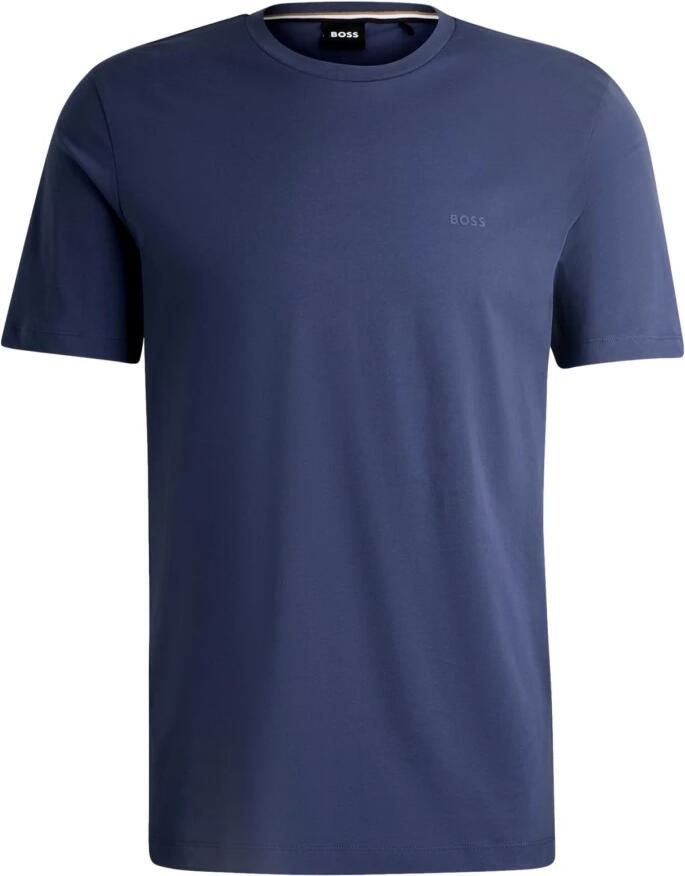 Hugo Boss Blauw Katoenen T-shirt met Rubberen Logo Blue Heren - Foto 5