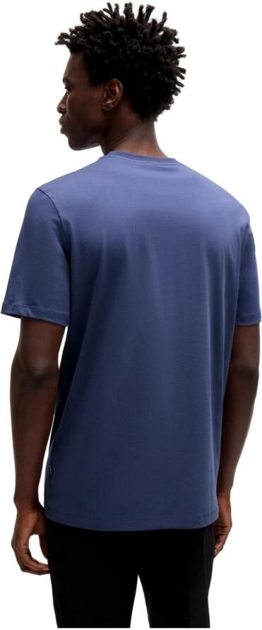 Hugo Boss Blauw Katoenen T-shirt met Rubberen Logo Blue Heren - Foto 3