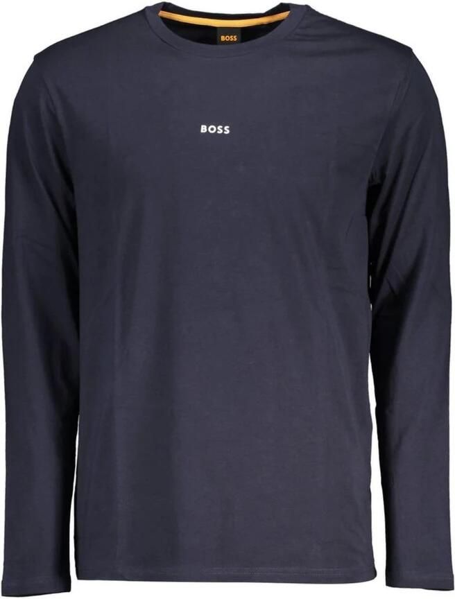 Hugo Boss Maglia regular fit in cotone elasticizzato con logo a contrasto uomo Boss Tchark 50473286 Dark Blue Blauw Heren - Foto 11