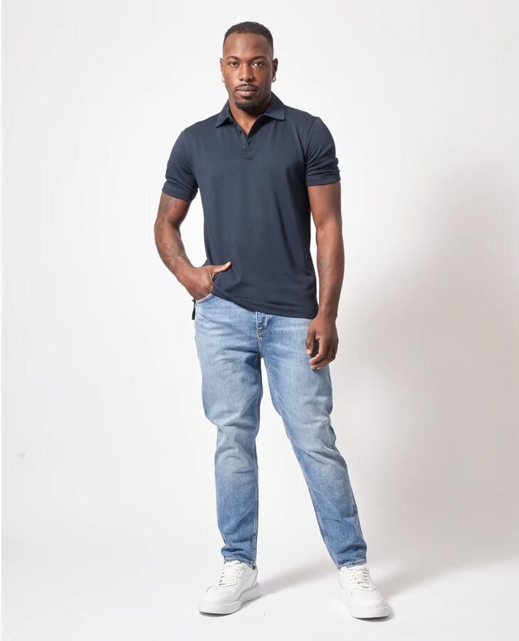 Boss Black Polo Shirt H-Press Klassieke Stijl Blue Heren - Foto 3