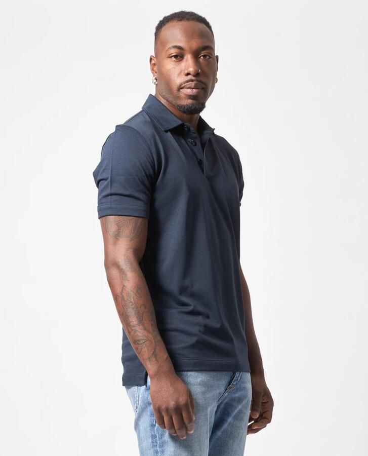 Boss Black Polo Shirt H-Press Klassieke Stijl Blue Heren - Foto 4