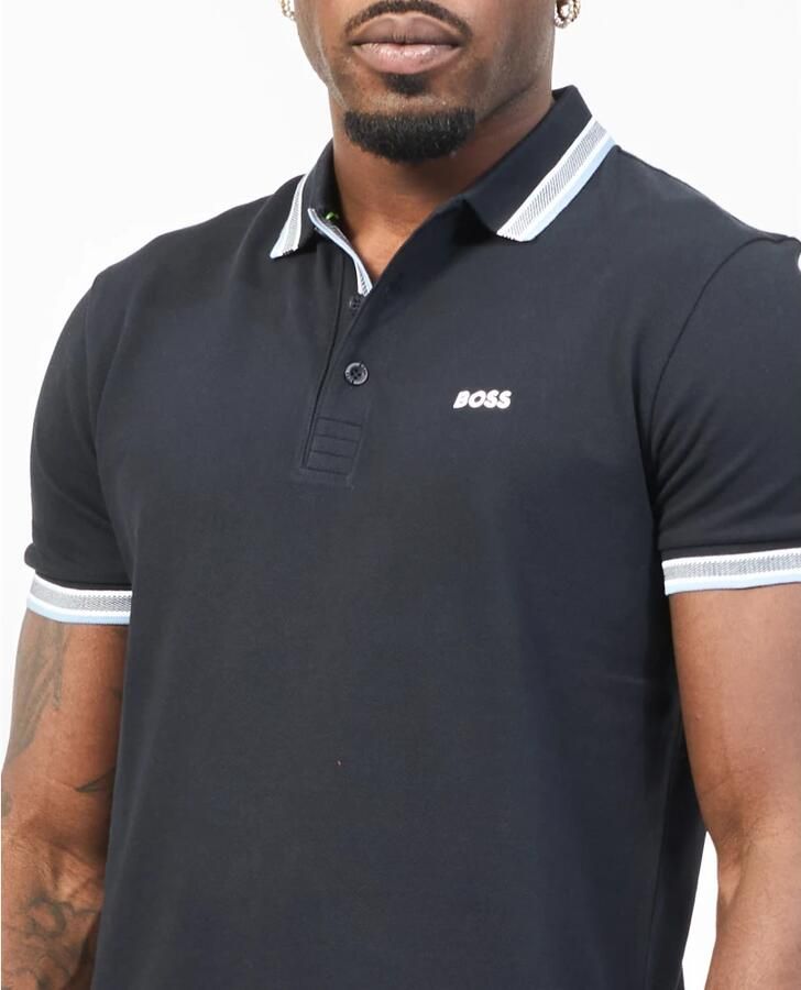 BOSS GREEN Poloshirt PADDY met contrasterende strepen aan de kraag
