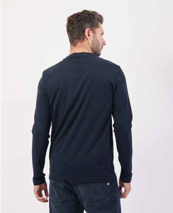 Hugo Boss Maglia regular fit in cotone elasticizzato con logo a contrasto uomo Boss Tchark 50473286 Dark Blue Blauw Heren - Foto 5