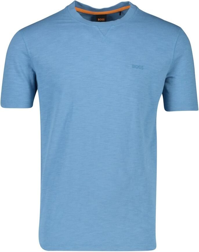 Hugo Boss Blauw Ronde Hals Katoenen T-shirt Blue Heren