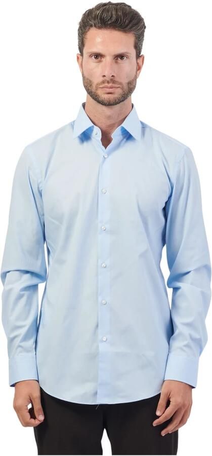 Boss Slank fit shirt gemaakt van ijzerlichtelastische katoenen popeline Blauw Heren - Foto 10