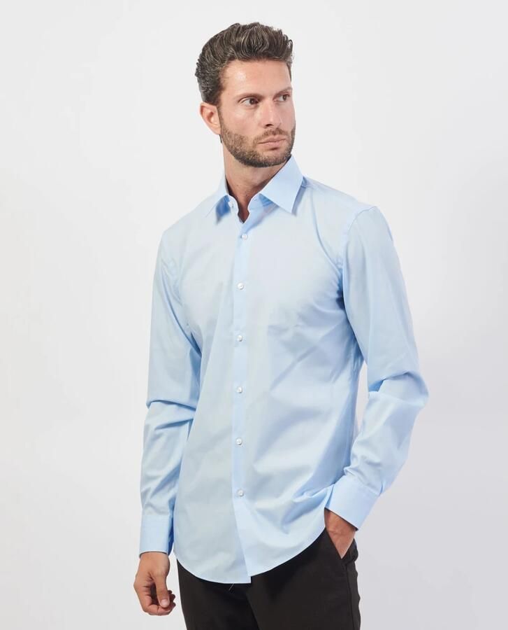 Boss Slank fit shirt gemaakt van ijzerlichtelastische katoenen popeline Blauw Heren - Foto 6