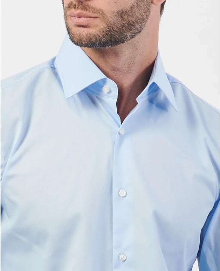 Boss Slank fit shirt gemaakt van ijzerlichtelastische katoenen popeline Blauw Heren - Foto 4