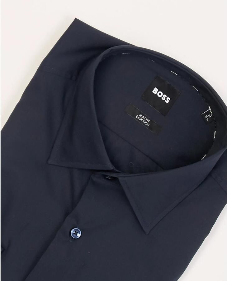 Hugo Boss Heren Zwart Overhemdjurk Slim Fit Donkerblauw Blue Heren - Foto 8
