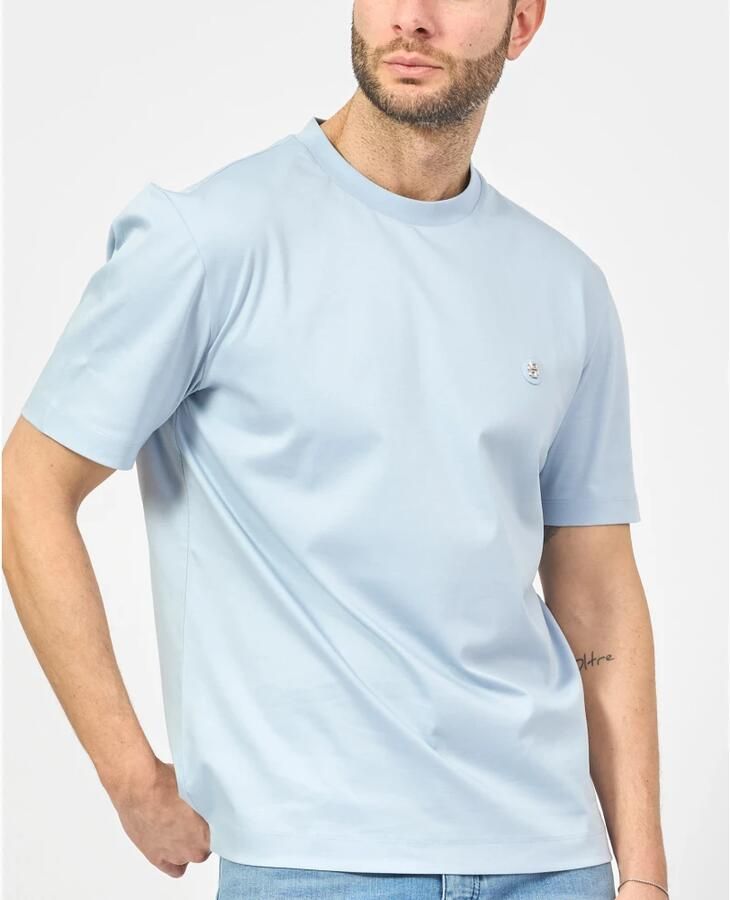 Hugo Boss Blauw T-shirt met Double B-monogram Blue Heren