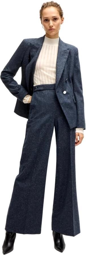 Boss Wide leg stoffen broek met persplooien model 'Tupita' - Foto 3