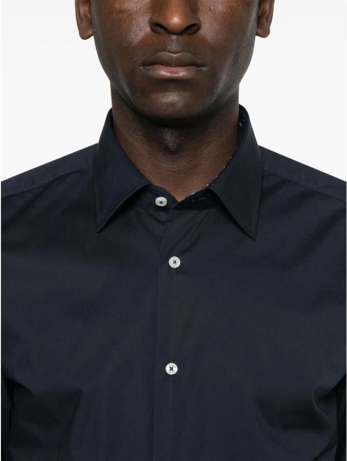 Hugo Boss Blauw Slim Fit Overhemd met Lange Mouwen Blue Heren