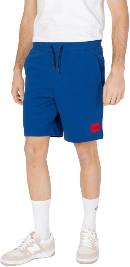 Hugo Boss Blauwe Katoenen Shorts met Zakken Blue Heren