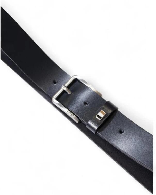 Boss Italiaanse Leren Riem met Metalen Detail Blue Heren - Foto 2