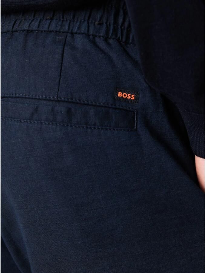 Boss Orange 'Tapered Fit linnen broek met tunnelkoord