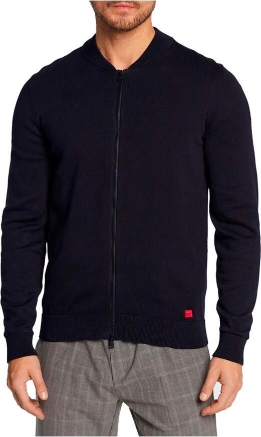 Hugo Boss Blauwe Rits Cardigan Stijlvol Comfort Blue Heren