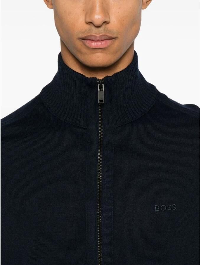 Boss Orange Donkerblauwe Avac_fz Vest met Regular Fit Blue Heren - Foto 2