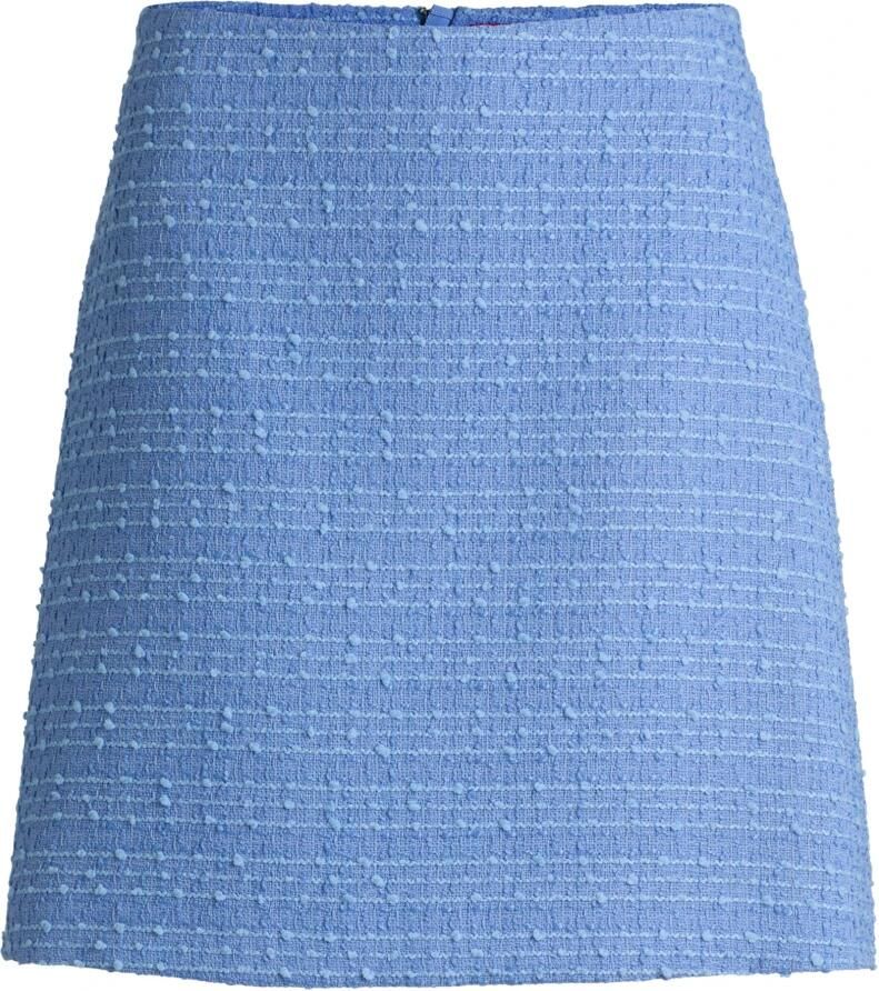 Hugo Boss Bouclé Minirok met Knotted Structuur Blue Dames