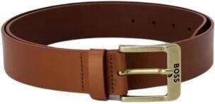 Hugo Boss Beige Leren Riem Casual Stijl Beige Heren