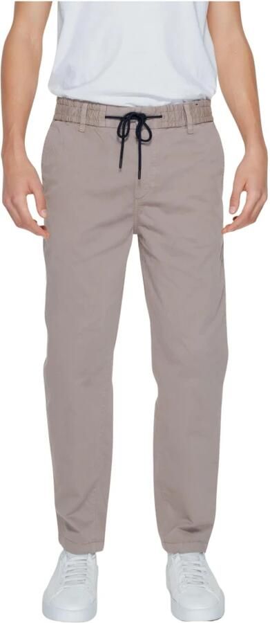 Hugo Boss Bruine Katoenen Broek met Veters & Zakken Brown Heren