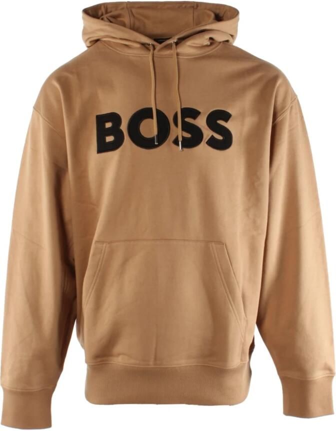 Hugo Boss Bruin Karamel Katoen Oversized Trui Brown Heren