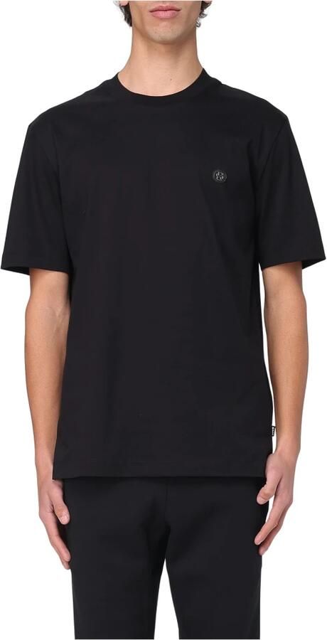 Hugo Boss Katoenen T-shirt met Front Logo Patch Black Heren - Foto 14