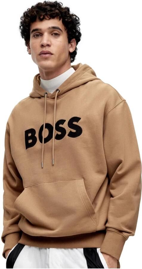 Hugo Boss Bruin Karamel Katoen Oversized Trui Brown Heren - Foto 3