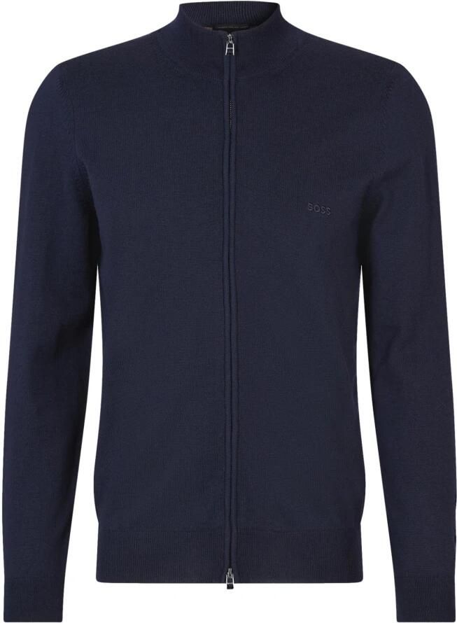 Boss Vest gemaakt van nieuwe wol met ritssluiting Blauw Heren - Foto 10