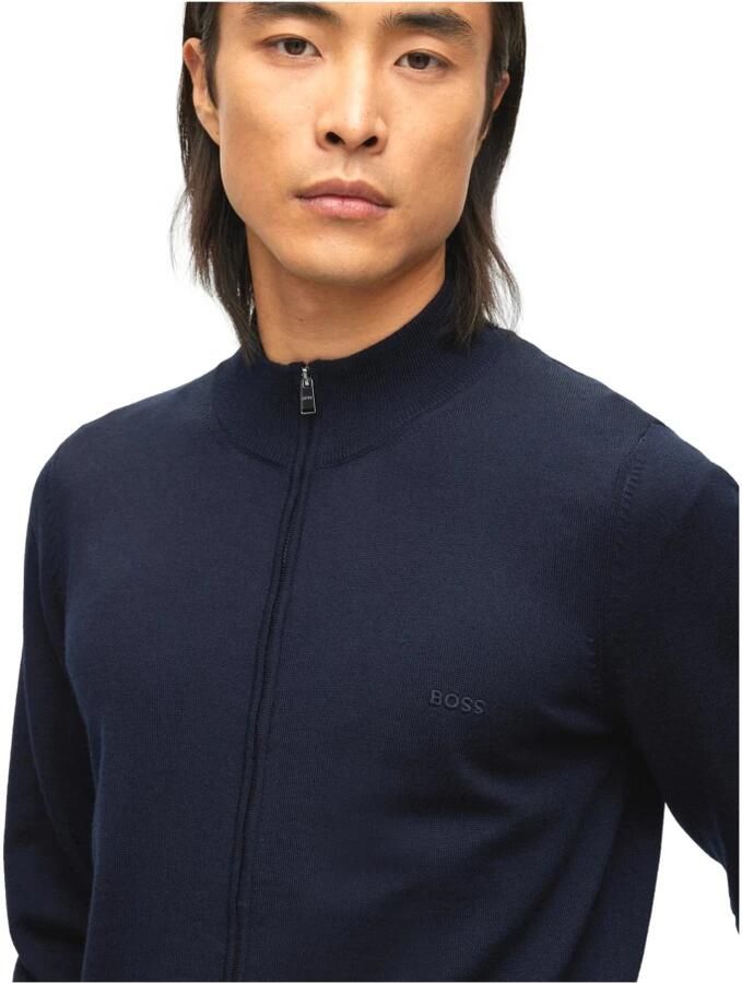 Boss Vest gemaakt van nieuwe wol met ritssluiting Blauw Heren - Foto 5