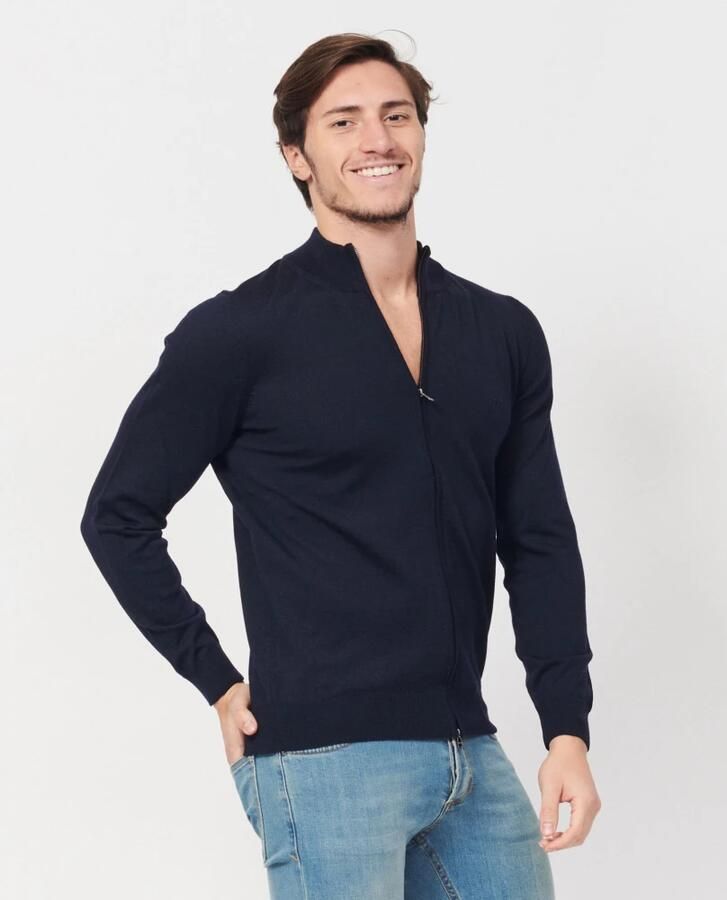 Boss Vest gemaakt van nieuwe wol met ritssluiting Blauw Heren - Foto 2