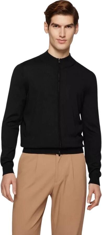 Boss Regular Fit Cardigan made of new wool Zwart Heren - Foto 5