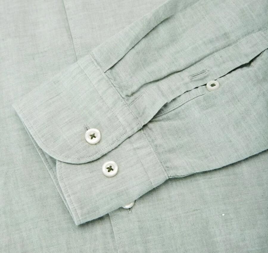 Hugo Boss Casual Linnen en Katoenen Overhemd Groen Salie Green Heren - Foto 2