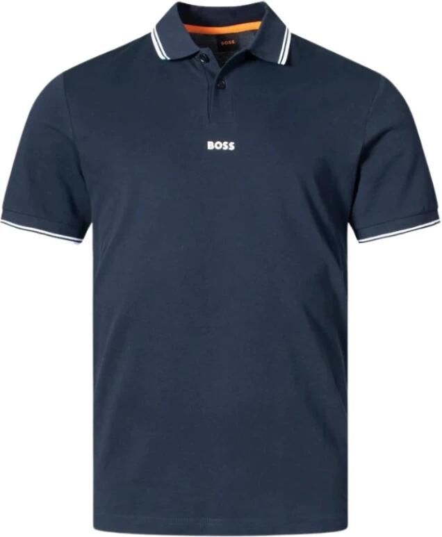 Hugo Boss Blauwe Polo Pchup Fijne Piquè Logo Blue Heren