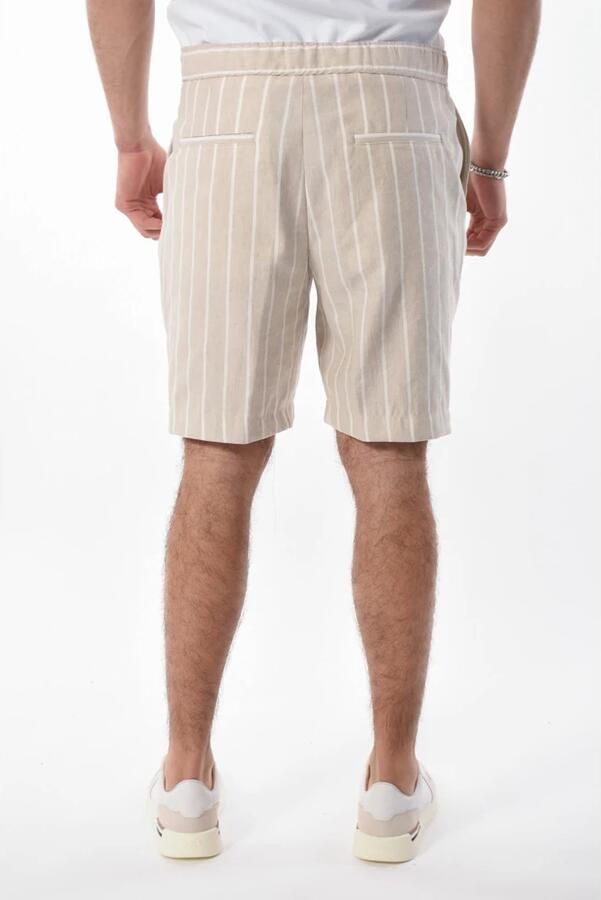 Boss Regular fit linnen bermuda met streepmotief model 'Perin' - Foto 2