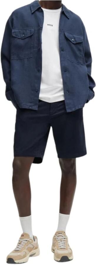 Hugo Boss Blauwe Katoenen Bermuda Shorts voor Mannen Blue Heren - Foto 5