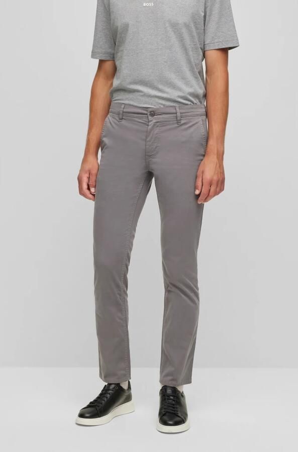 Hugo Boss Slim Fit Grijze Chino Broek Gray Heren - Foto 6