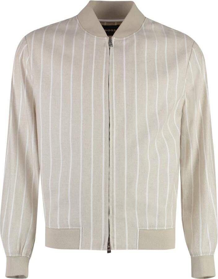 Boss Blouson met streepmotief en tweewegsritssluiting