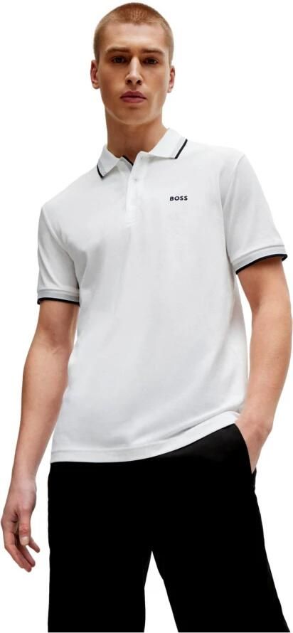 BOSS Green Regular fit poloshirt met labelstitching model 'Paddy' - Foto 10