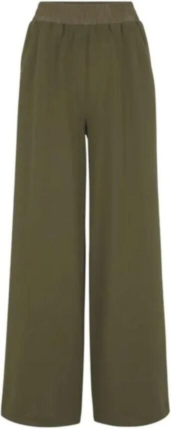 Boss Orange Wide leg stoffen broek met labelstitching model 'Ecara' - Foto 3