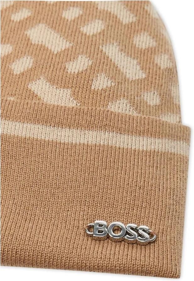 Hugo Boss Dames Gebreide Muts Hoed Brown Dames